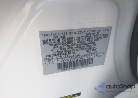 2025 Nissan Kicks Sv Intelligent Awd z USA, uszkodzony, nr VIN 3N8AP6CB0SL428791